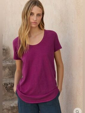 Poetry Hemp/Organic Cotton Blend Scoop Neck Short Sleeve T-Shirt - Women’s 6